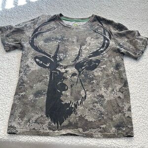 John Deere Green and Black Short Sleeve Tee with Deer Graphic
